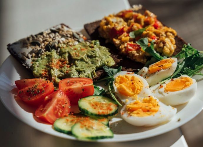 cooked food on white ceramic plate